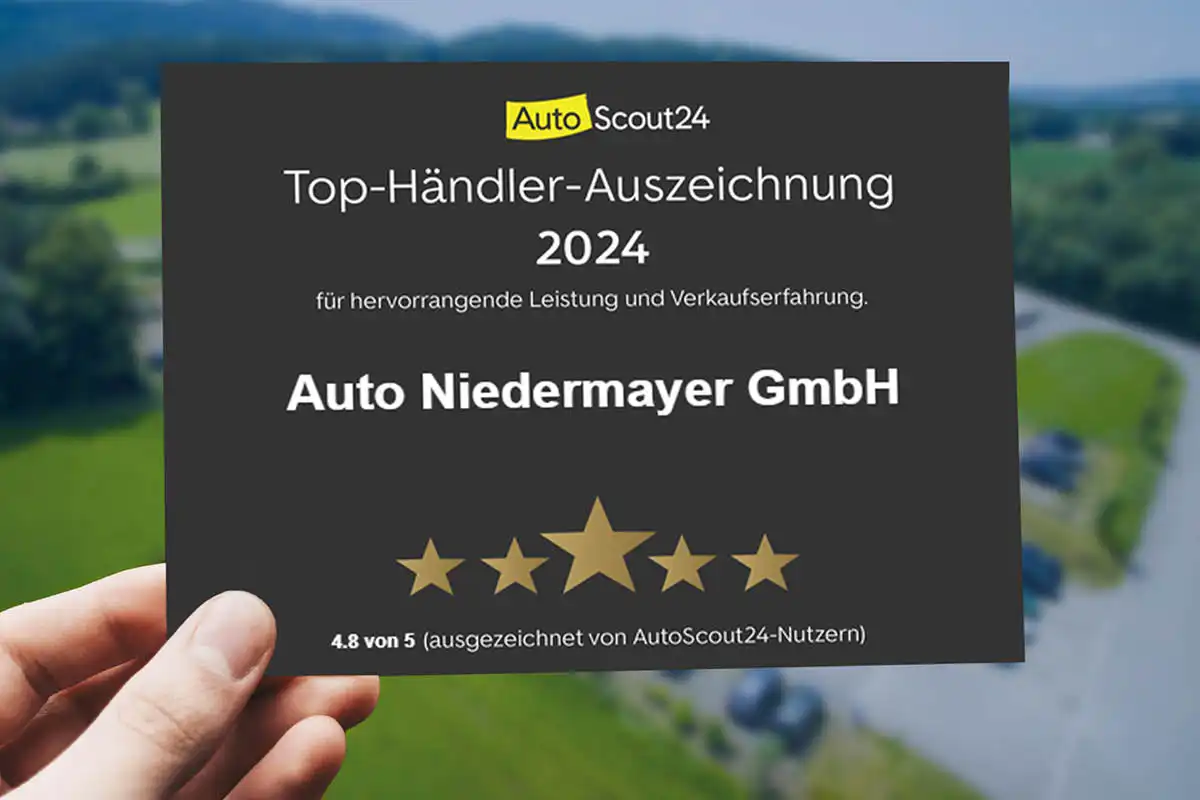 zu sehen ist eine Karte mit Text: Top-Händler-Auszeichnung 2024