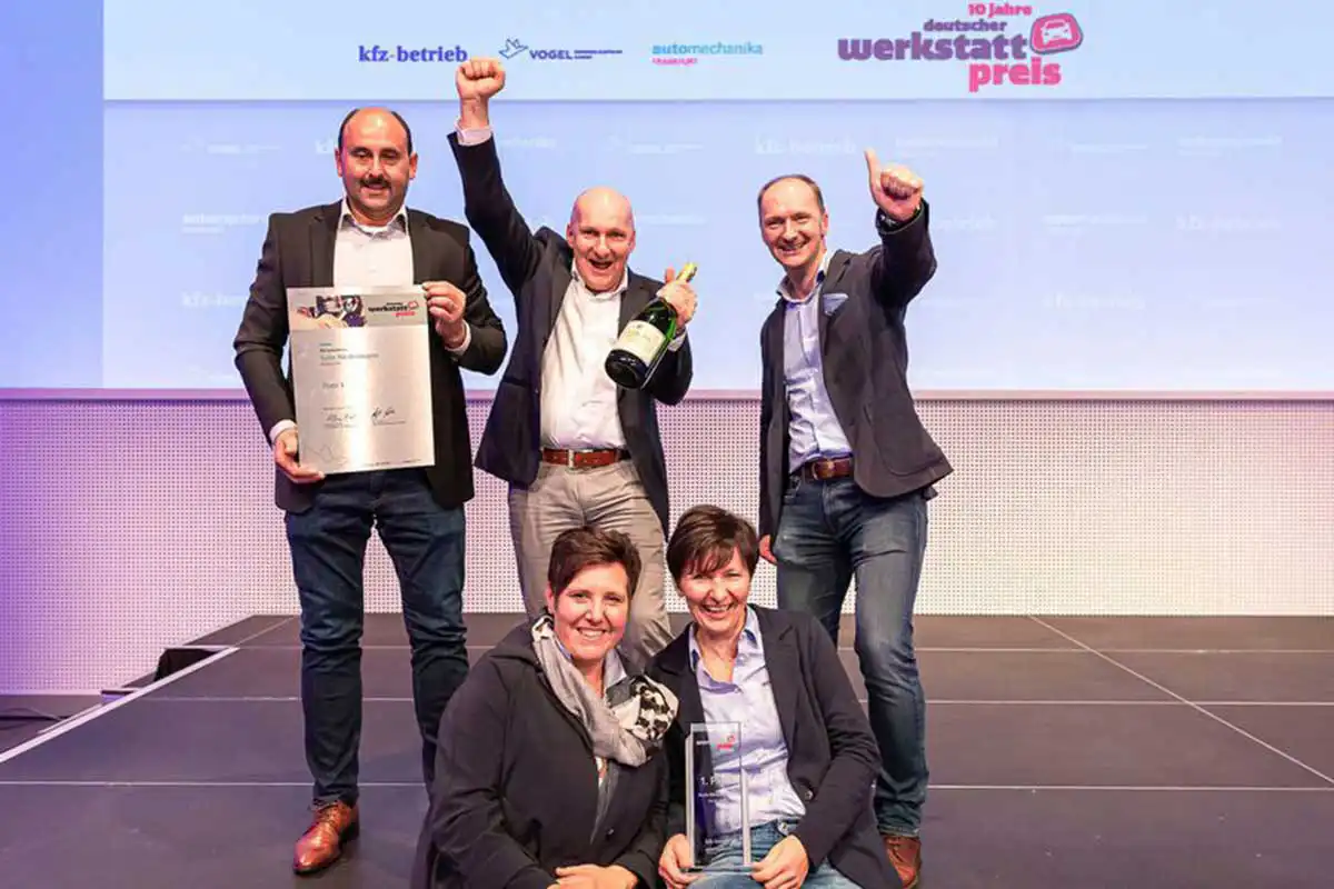 zu sehen sind die Sieger des Deutschen Werkstattpreises