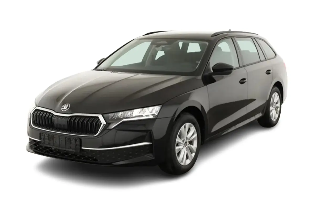 zu sehen: Skoda Octavia in schwarz von vorne