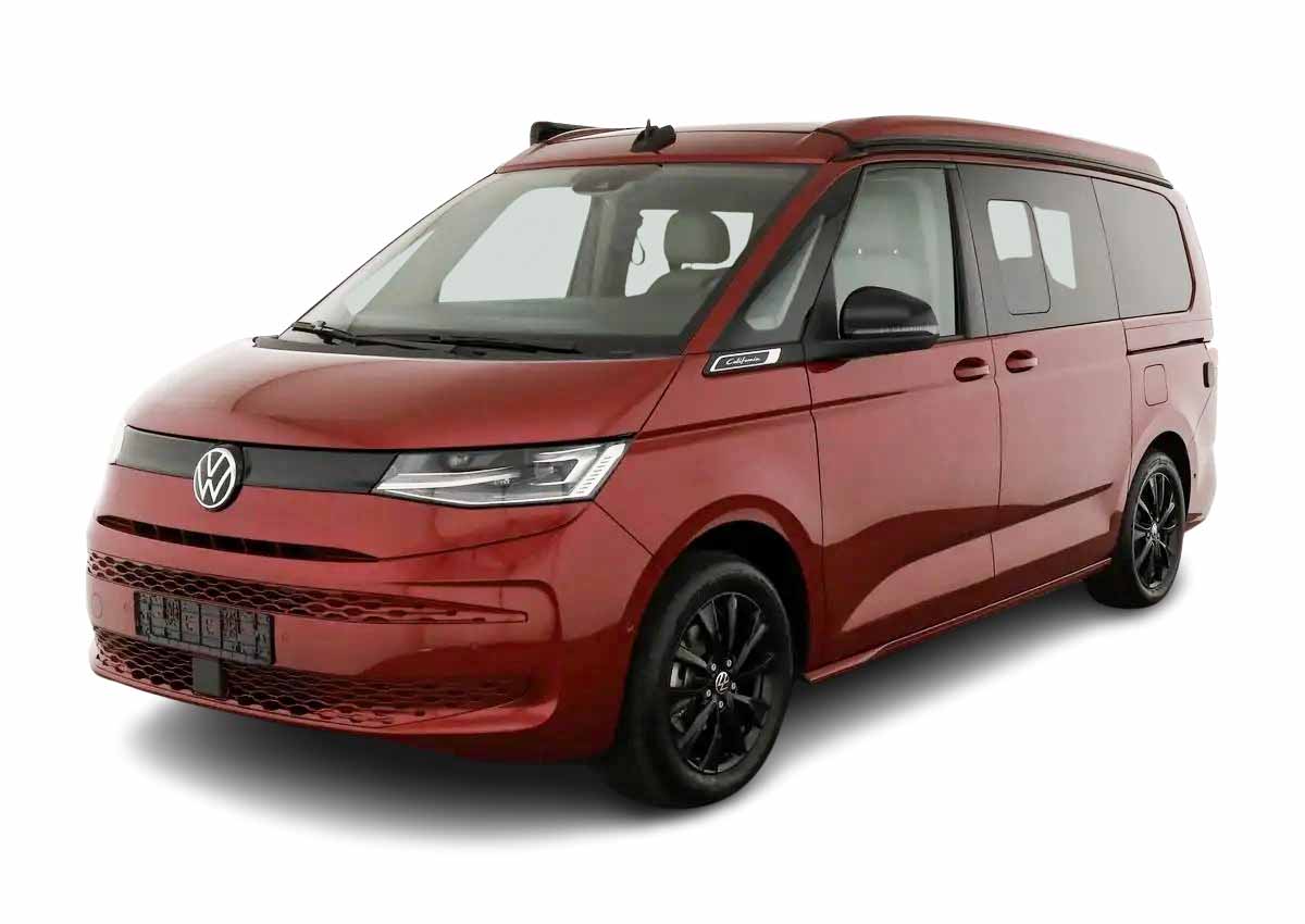 zu sehen: VW T7 California in Rot von Vorne