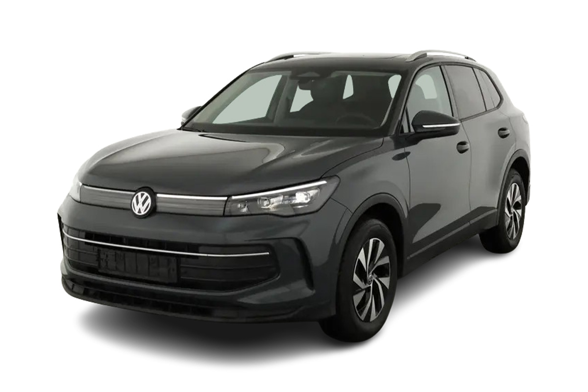 zu sehen: schwarzer VW Tiguan von vorne